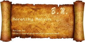 Beretzky Malvin névjegykártya
